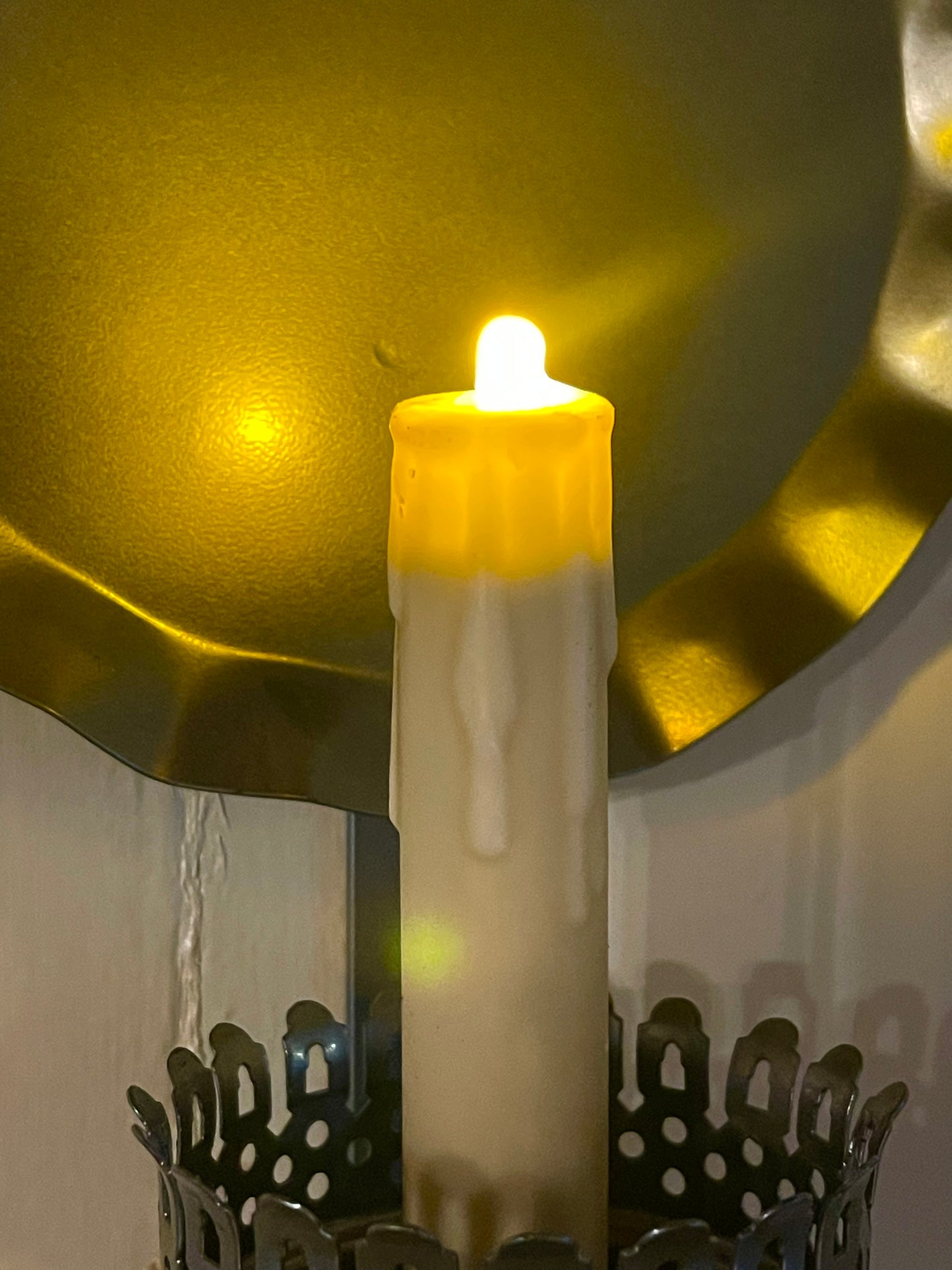 Primitive Cream LED Timer Taper Candle - 6"