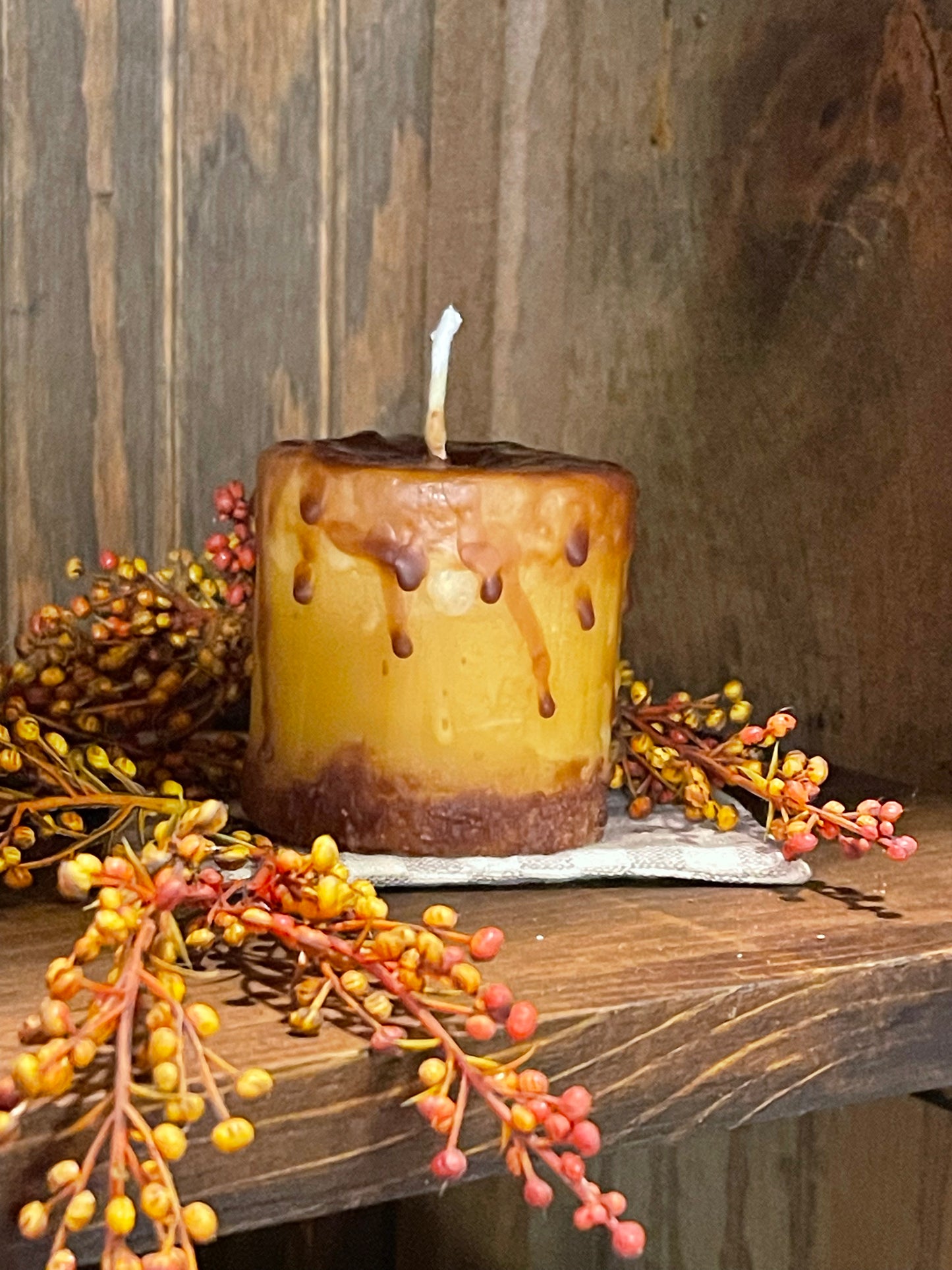 "Coffee Drip" Beeswax Candle