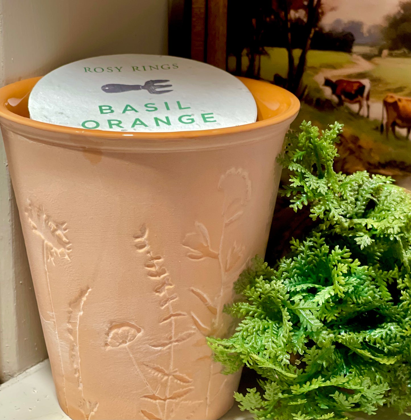 Garden Pot Candle - BASIL ORANGE with Plantable Seed Cover
