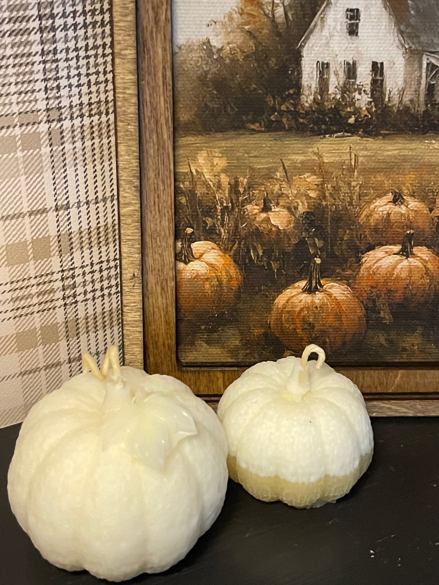 White Beeswax Pumpkin Candles - 2