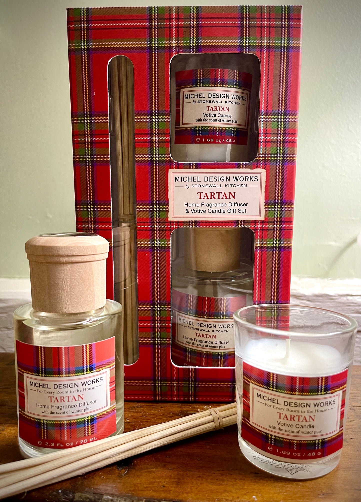 Michel Design Works TARTAN Diffuser/Votive Candle Set