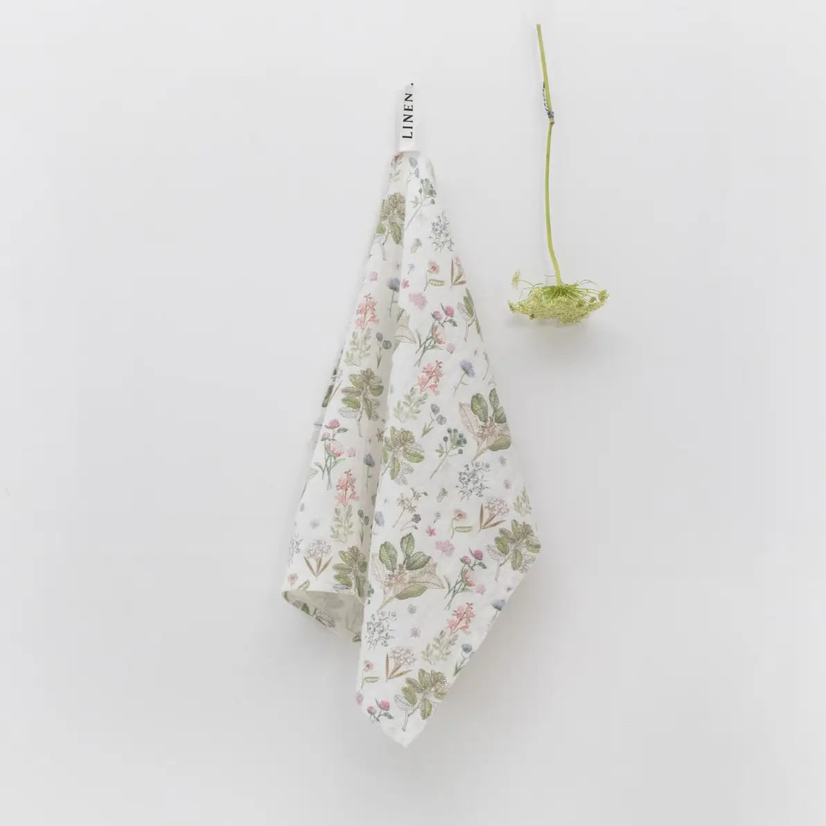 Linen Kitchen Towel - WHITE BOTANY