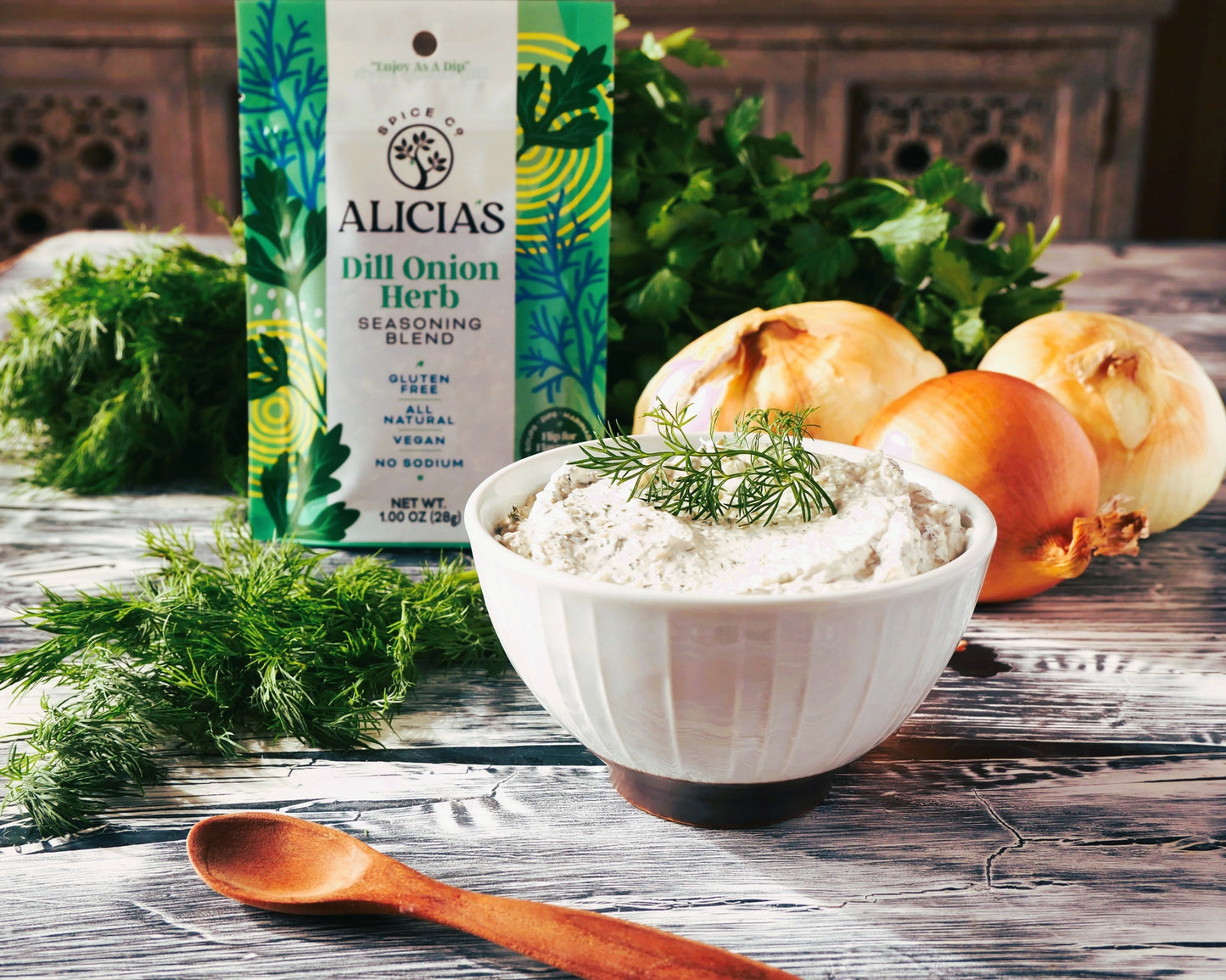 Dill Onion Herb Seasoning Blend and Dip
