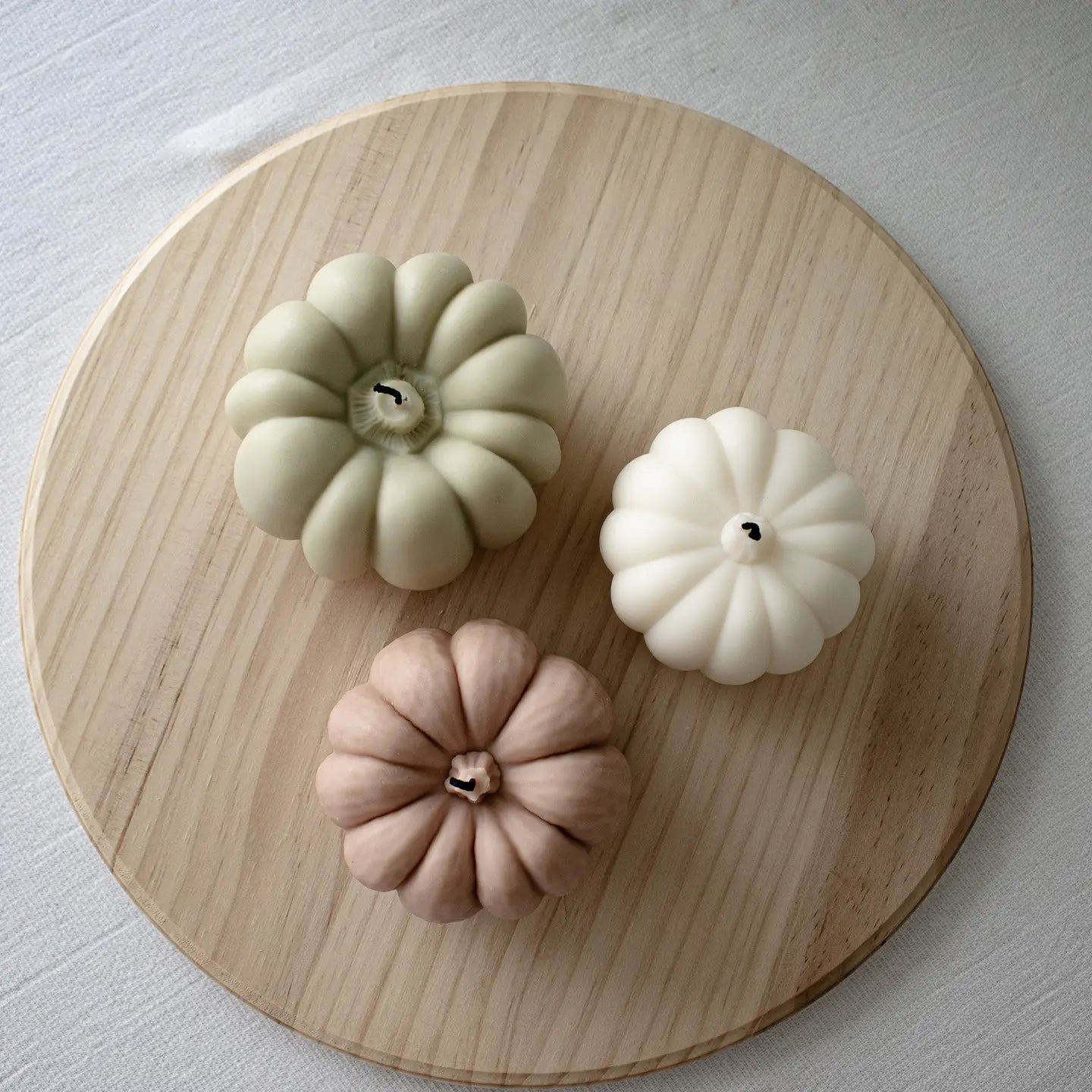 Tri-Colored Pumpkin Candle Set