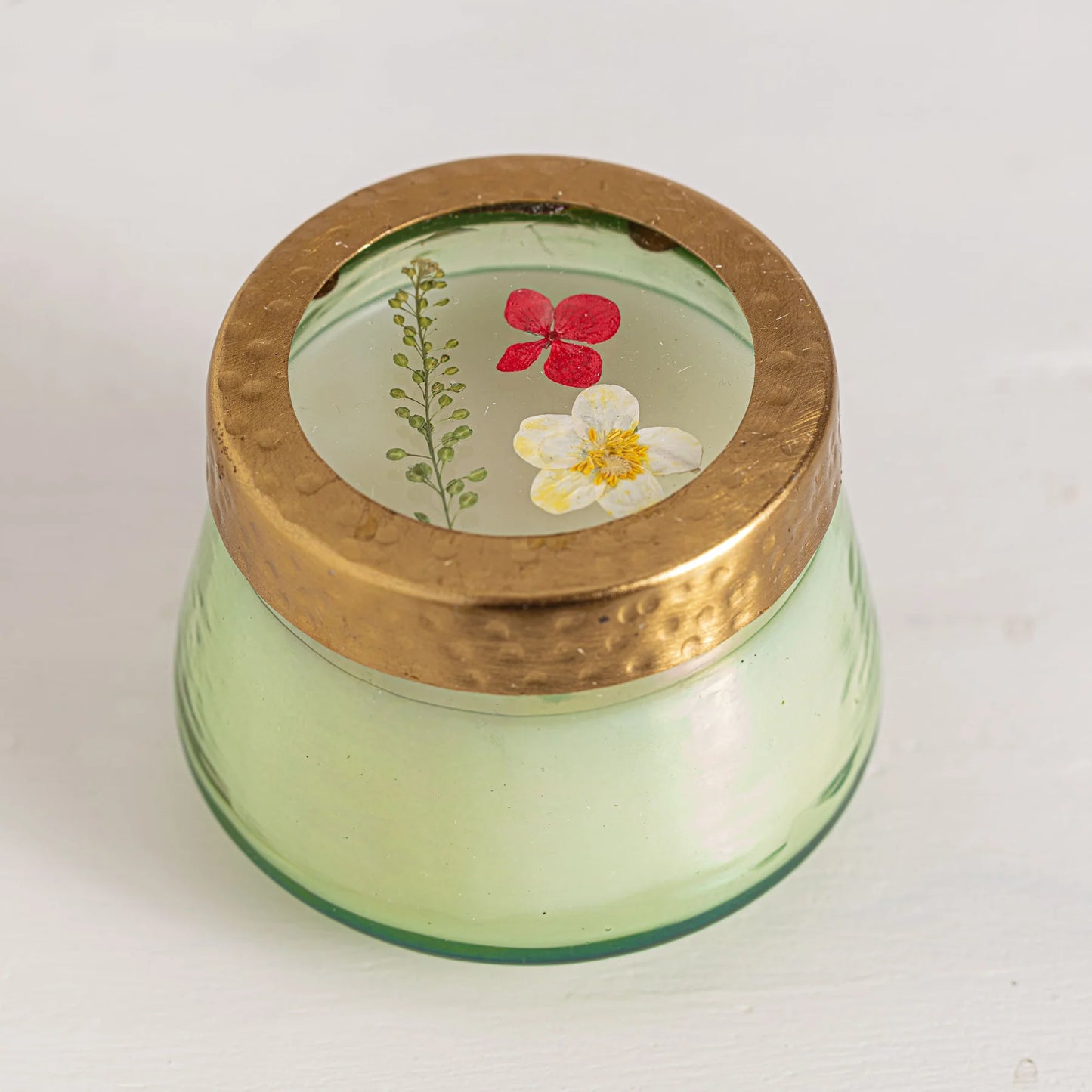 Watercolor Pressed Floral Candle - Tomato Vine