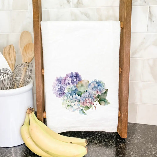 Watercolor Hydrangea Bunch Summer Tea Towel