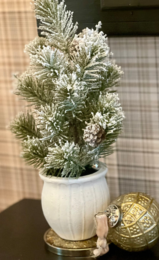 Potted Flocked Tree