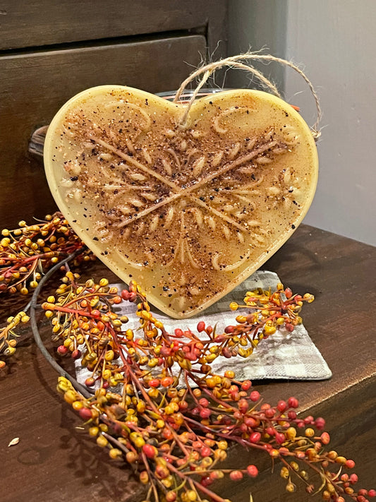 Handmade Beeswax Heart Ornament