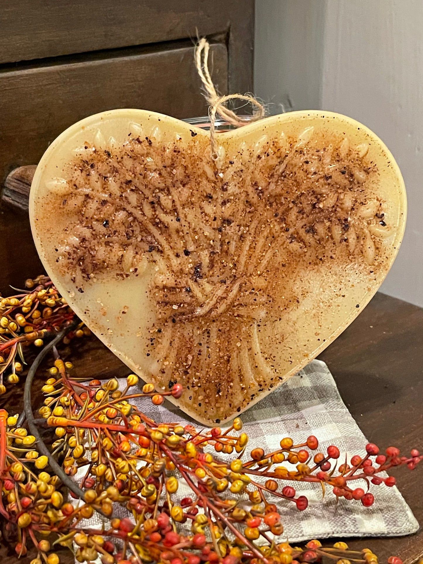 Handmade Beeswax Heart Ornament