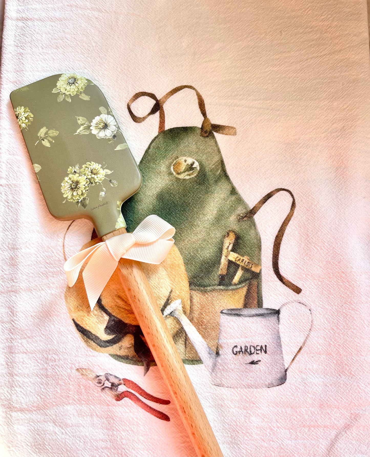 Green Floral Spatula