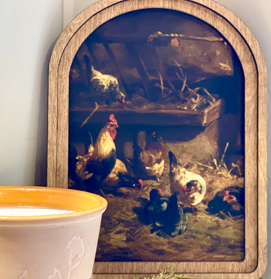 Chicken Coop Arch Top Framed Art