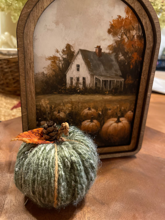 Variegated Olive Yarn Pumpkin