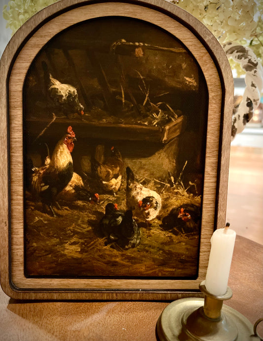 Chicken Coop Arch Top Framed Art