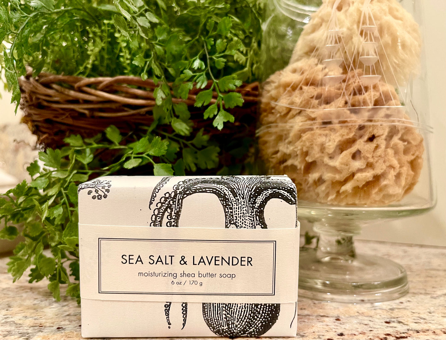 Shea Butter Soap -SEA SALT & LAVENDER - 6 oz