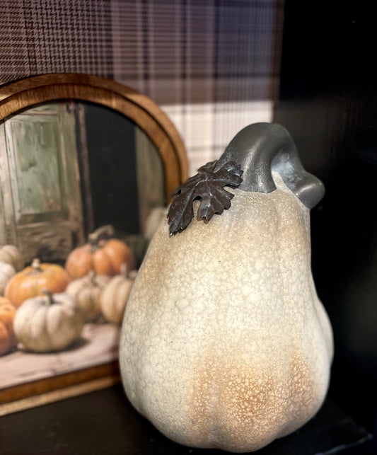 Ceramic Matte White Pumpkin