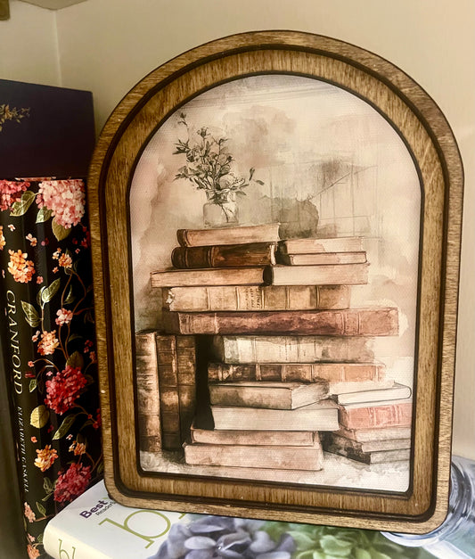 Framed Warm Toned Books