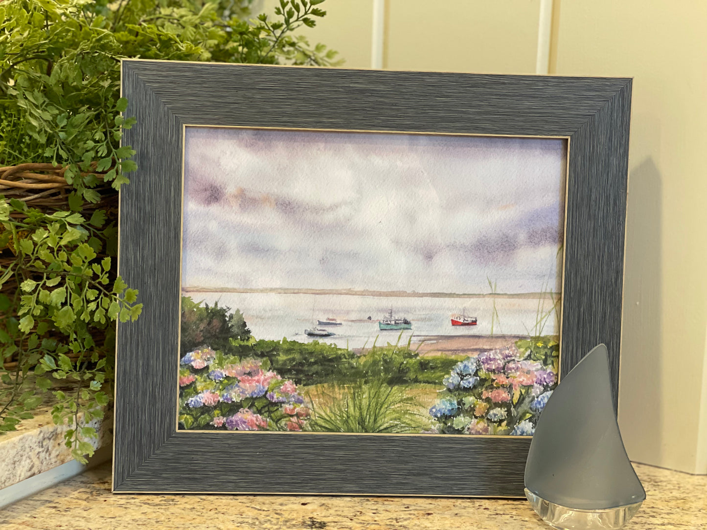 ESCAPE to THE CAPE:  Chatham Hydrangeas  8 x 10.  (WITH FRAME, AS PICTURED)