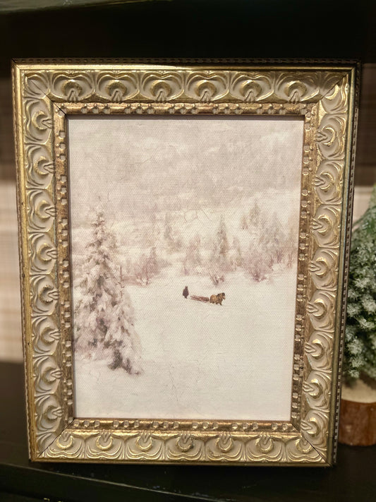 Gold Framed Winter Landscape (8x10)