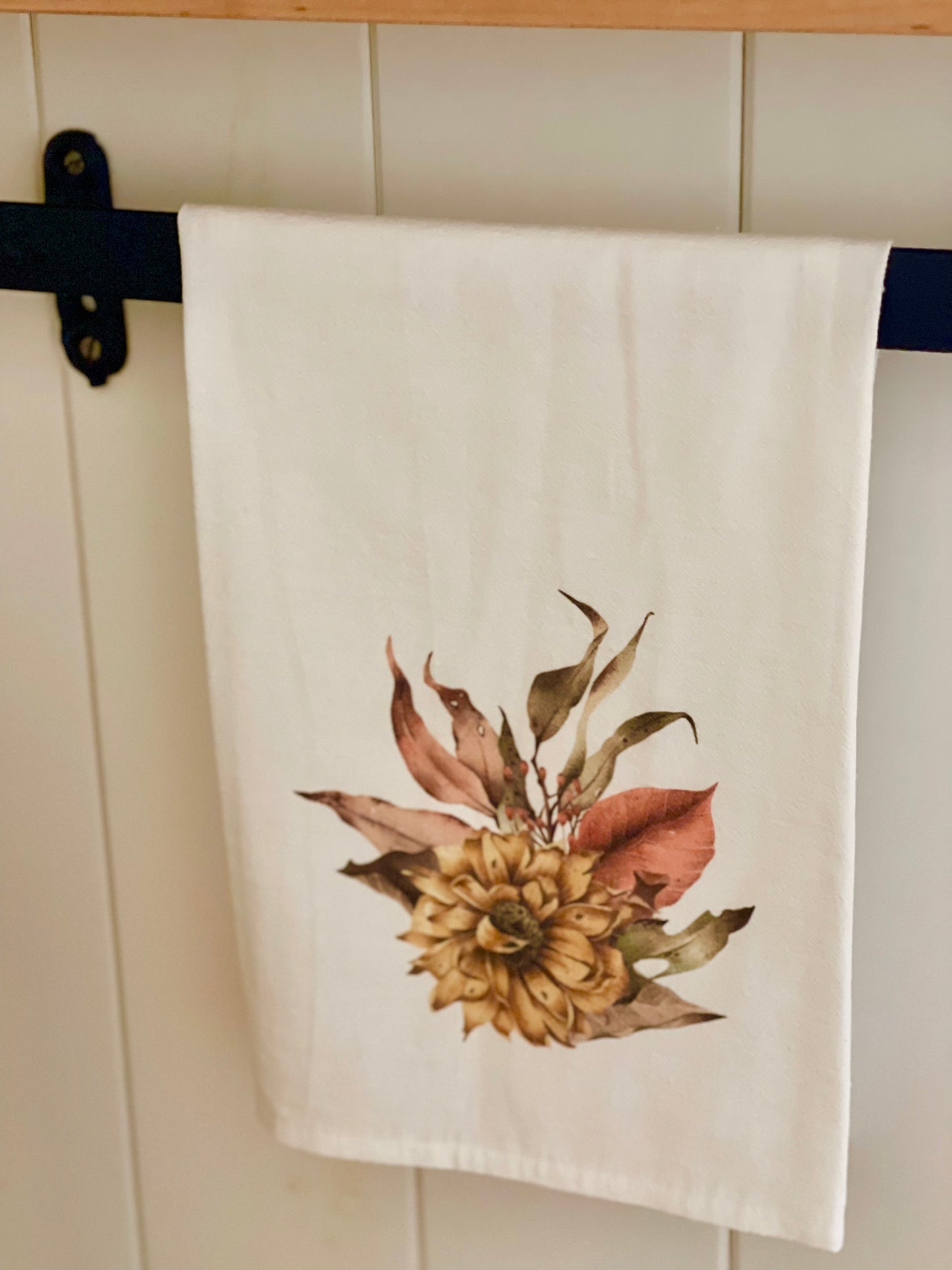 Dried Harvest Flowers - Cotton Tea Towel