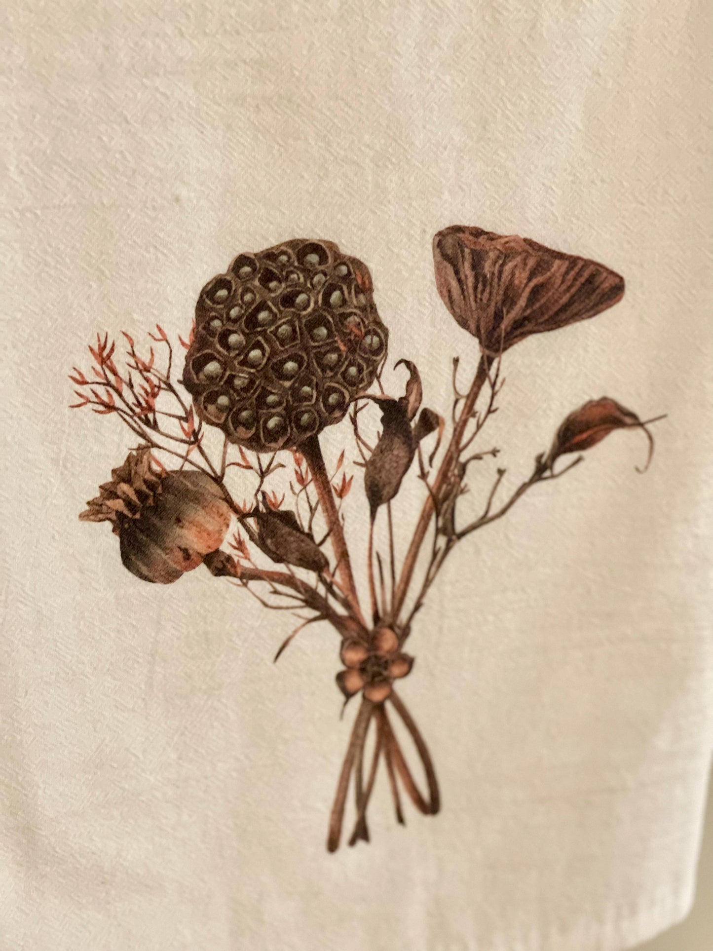 Dried Lotus Bouquet - Cotton Tea Towel