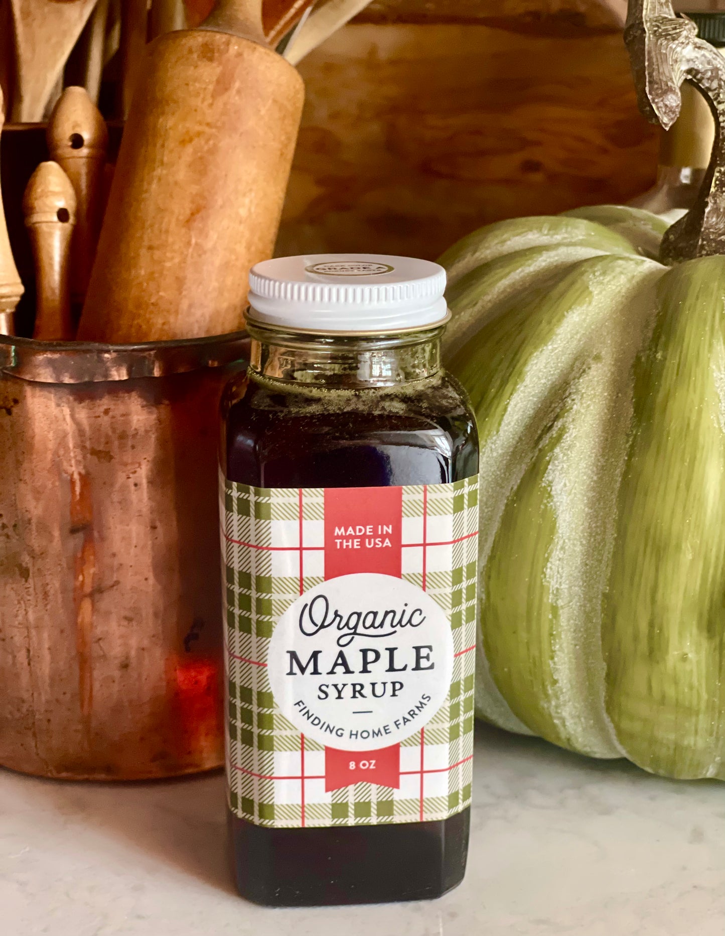 Organic Maple Syrup - Holiday Plaid packaging