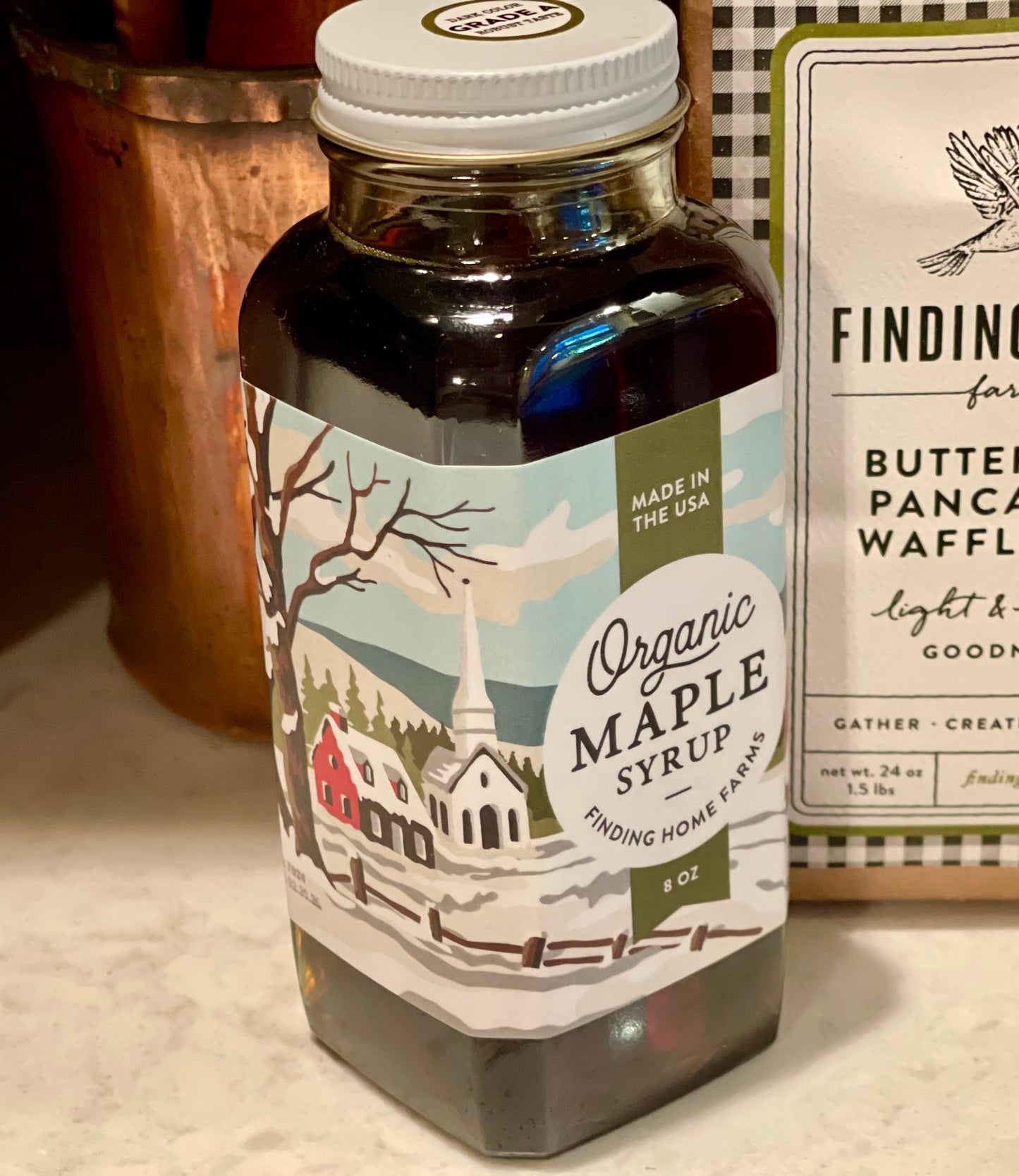 Organic Maple Syrup - Holiday Village Scene