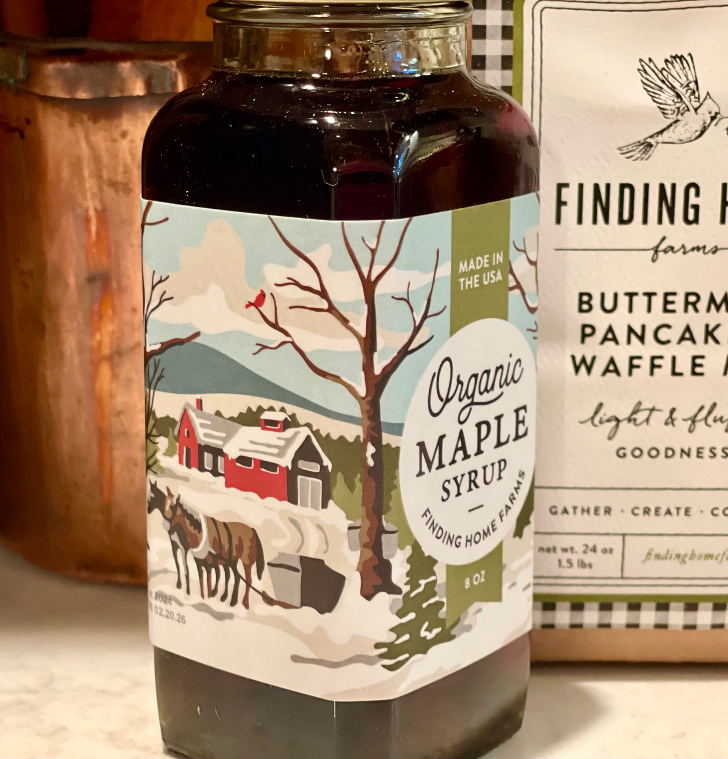 Organic Maple Syrup - Holiday Woodland Scene