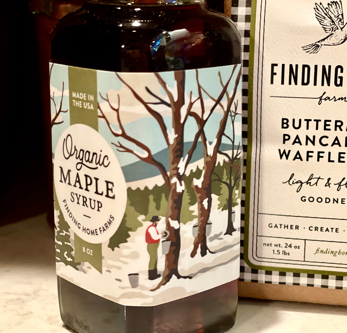 Organic Maple Syrup - Holiday Woodland Scene