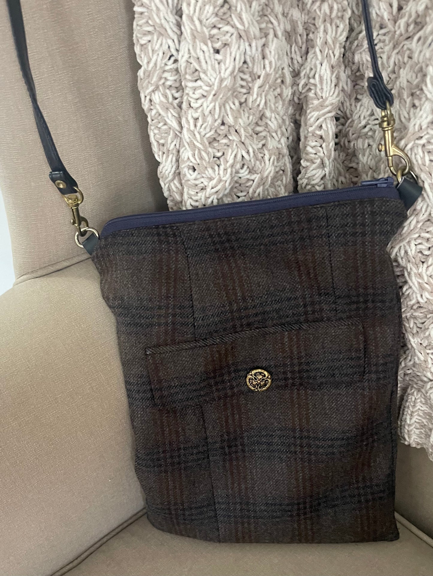 Tweed Crossover Handbag