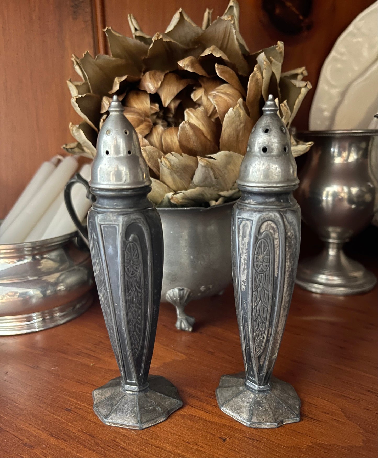 Aster Silver Salt & Pepper Set by Poole Co.