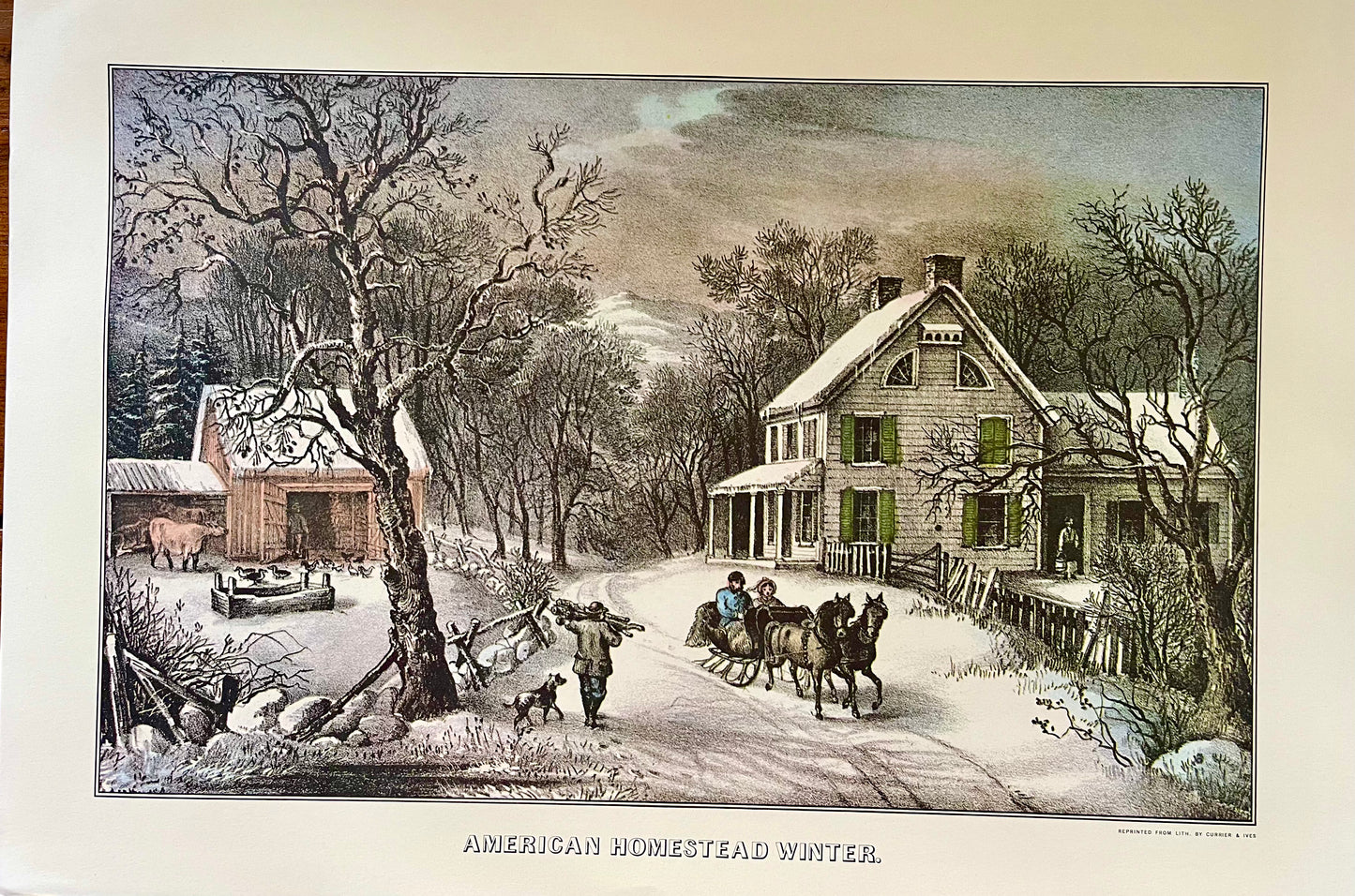 Currier & Ives "American Homestead Winter" print