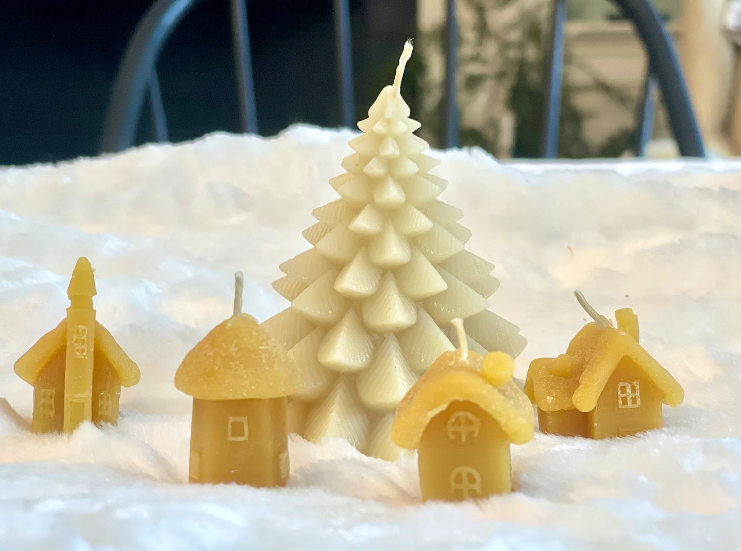 Little Village of Houses - Organic Beeswax Candles (4)