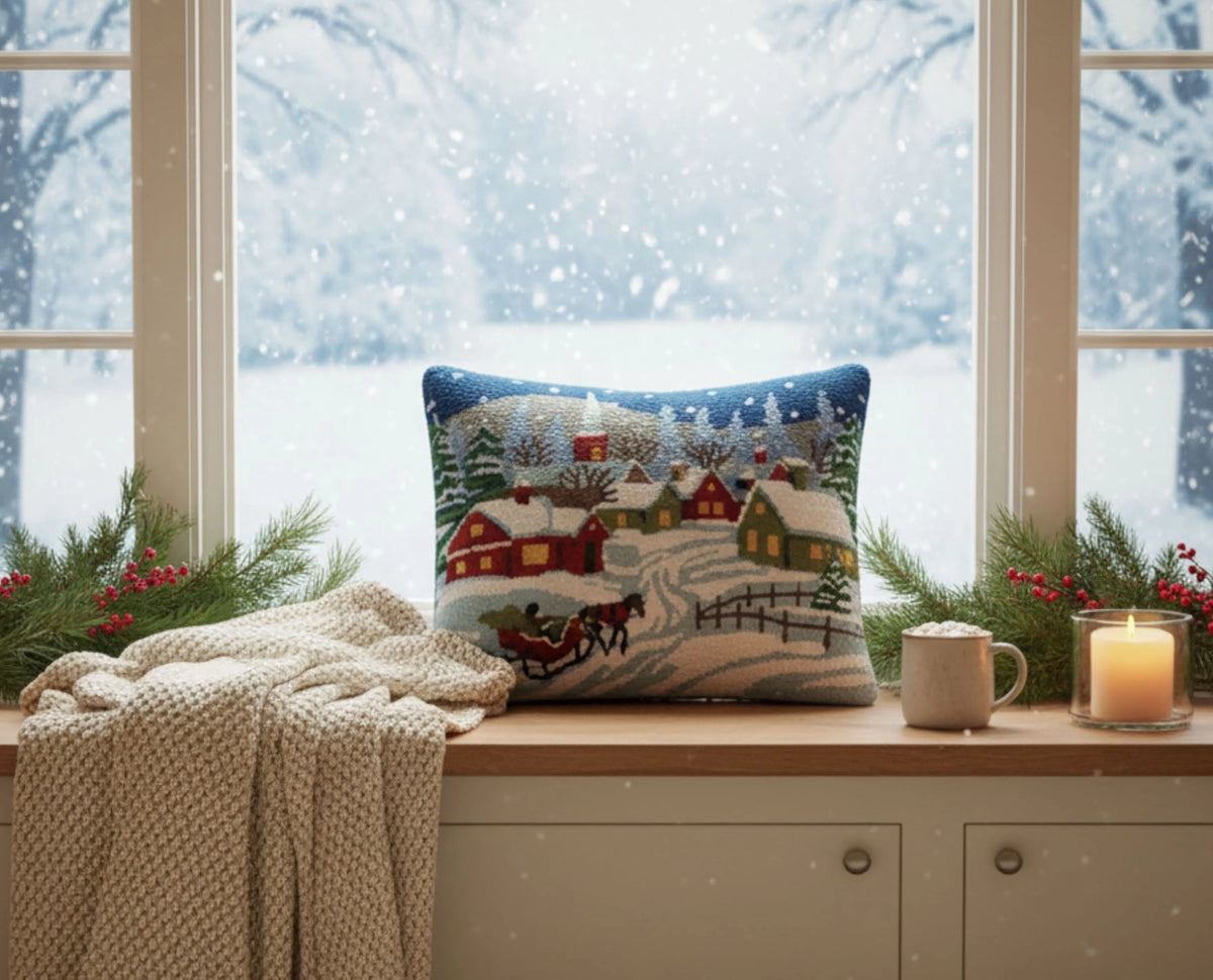 Snowy Night Hook Pillow